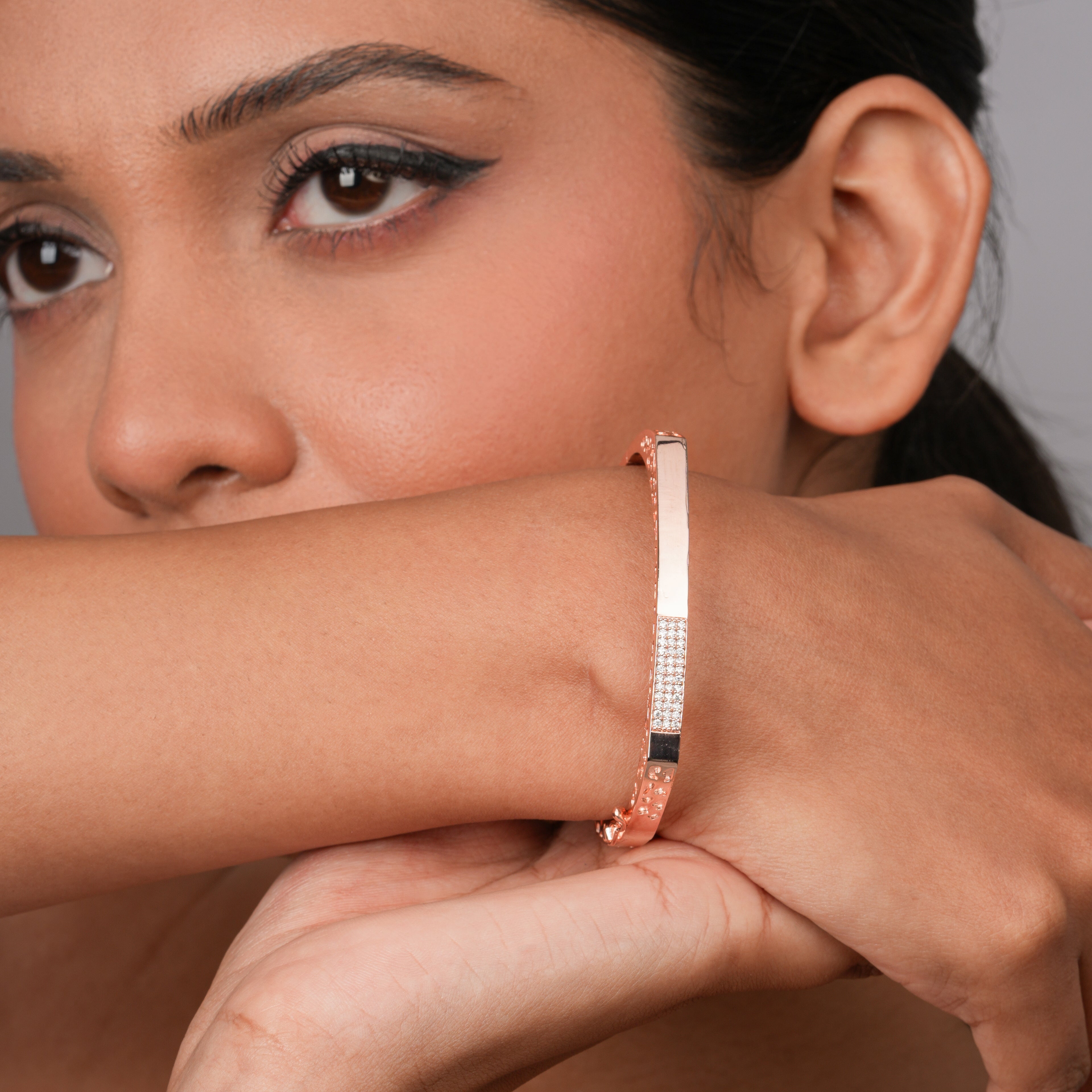 Textured Luxe Cuff with Pave Accent