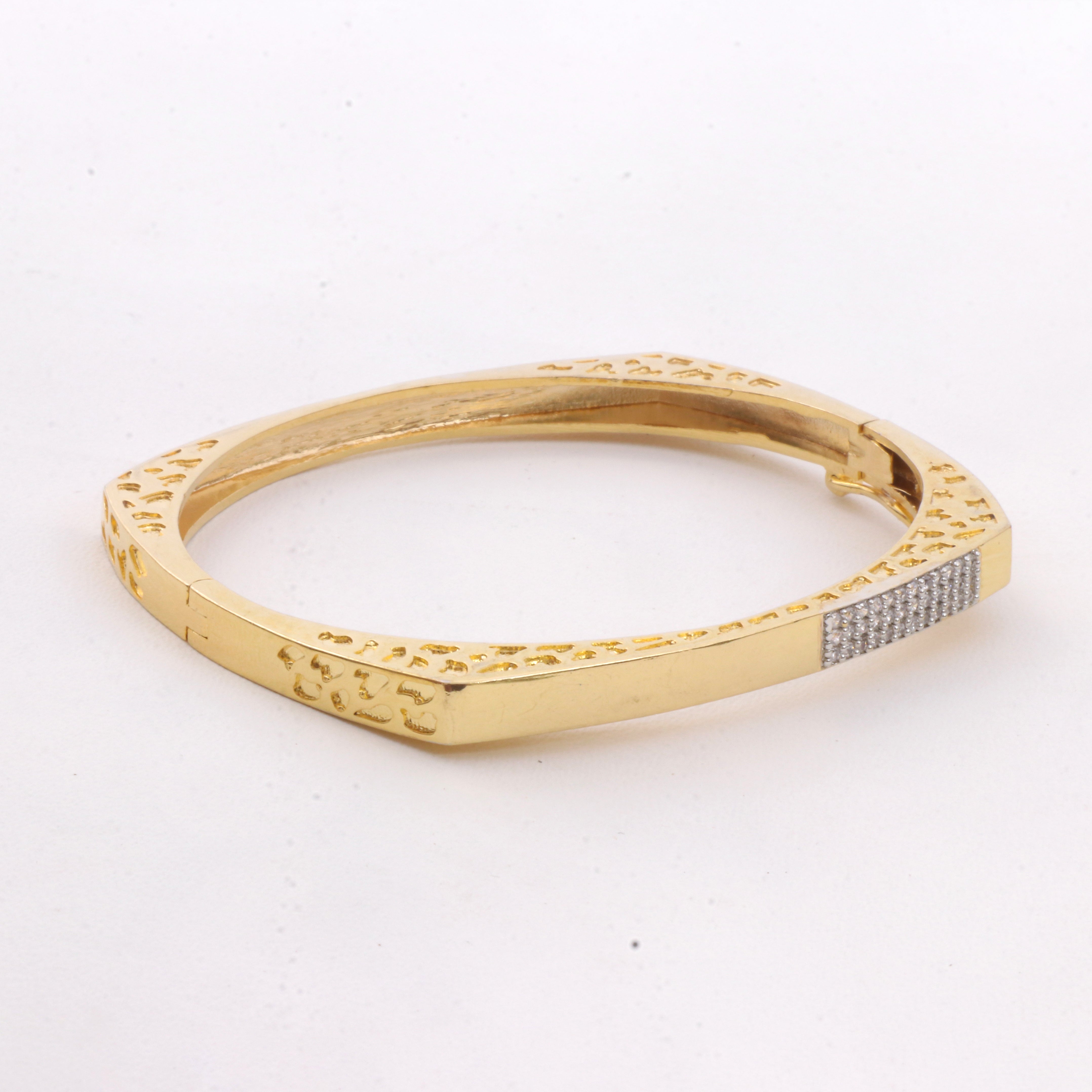 Textured Luxe Cuff with Pave Accent