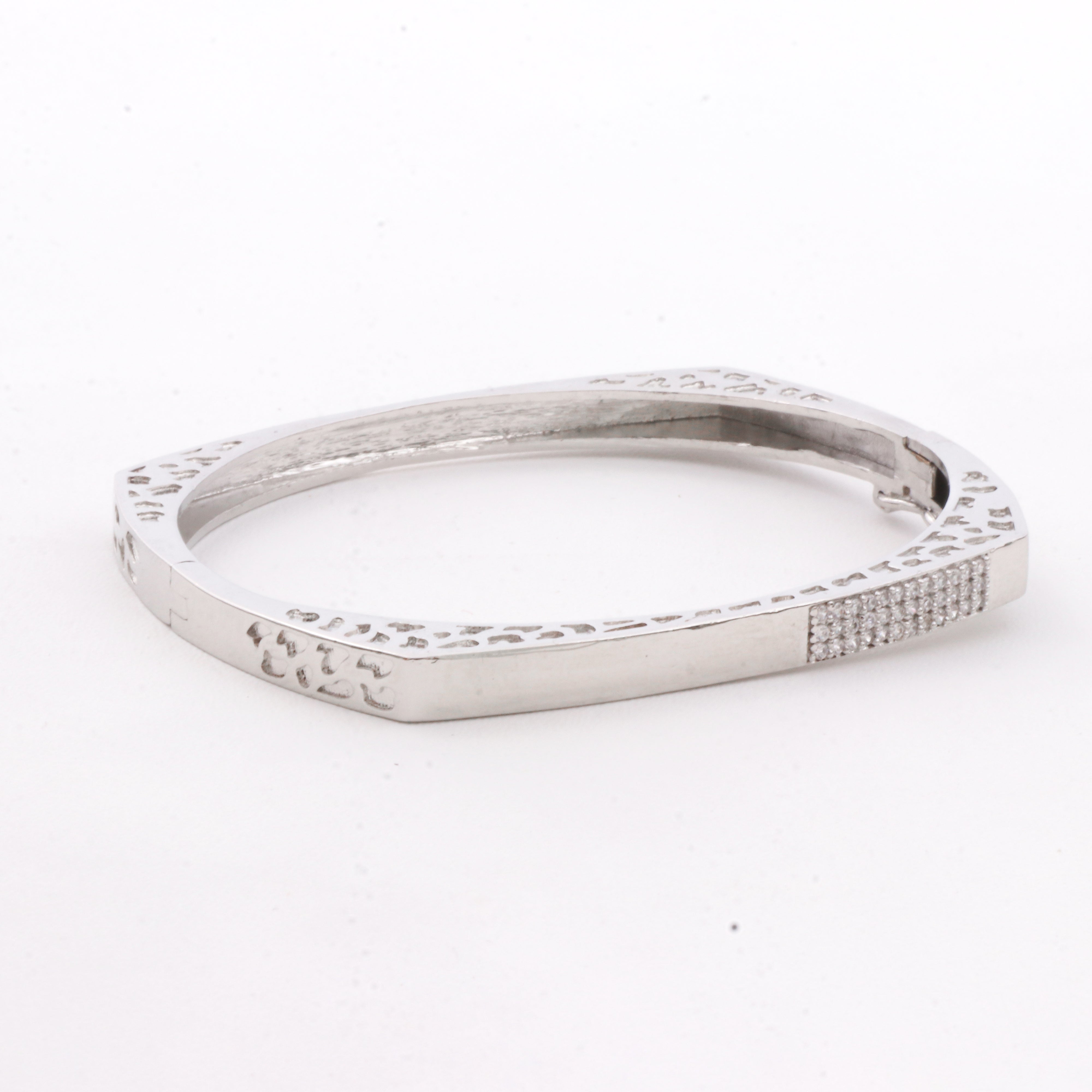 Textured Luxe Cuff with Pave Accent