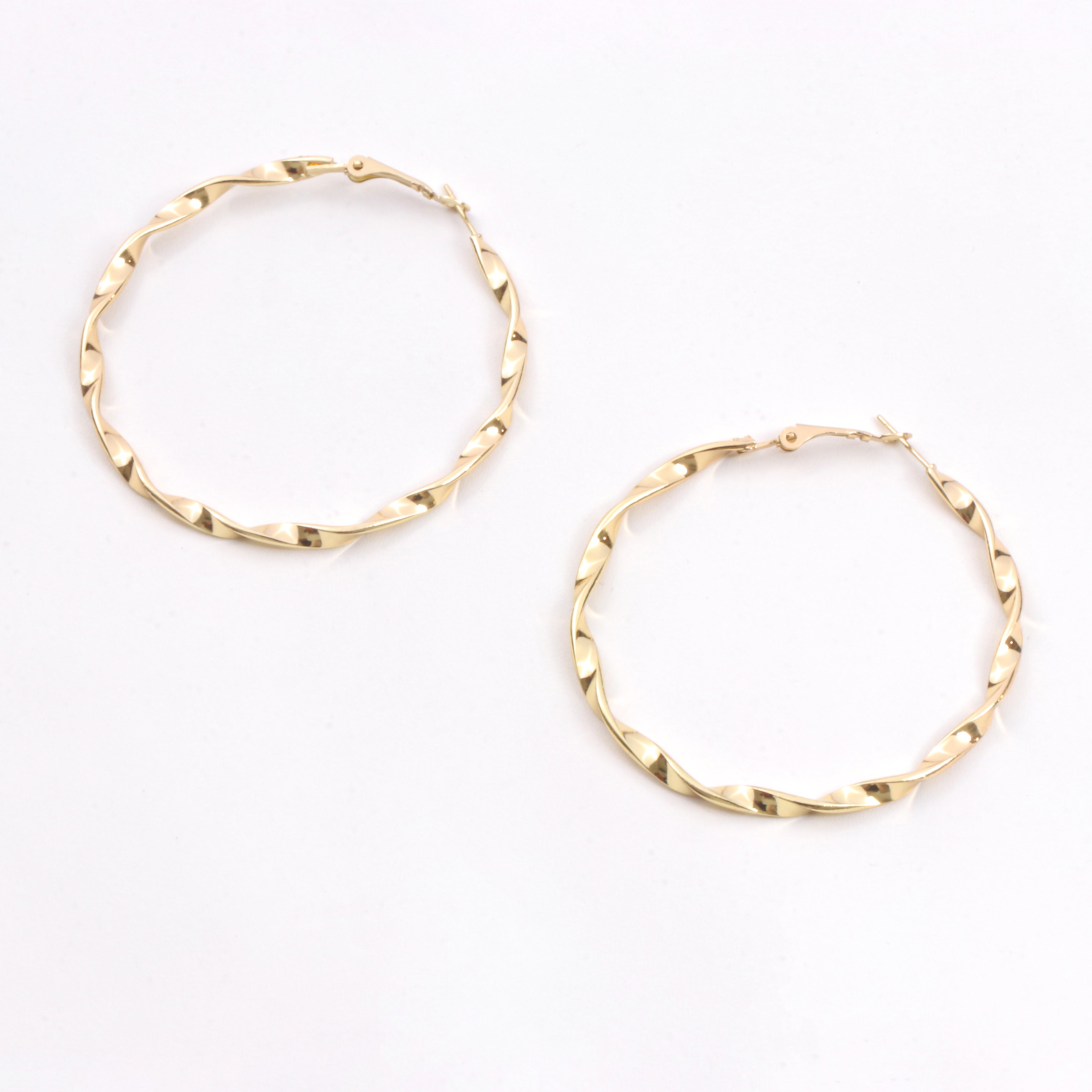 Spiral Gleam Hoop Earrings