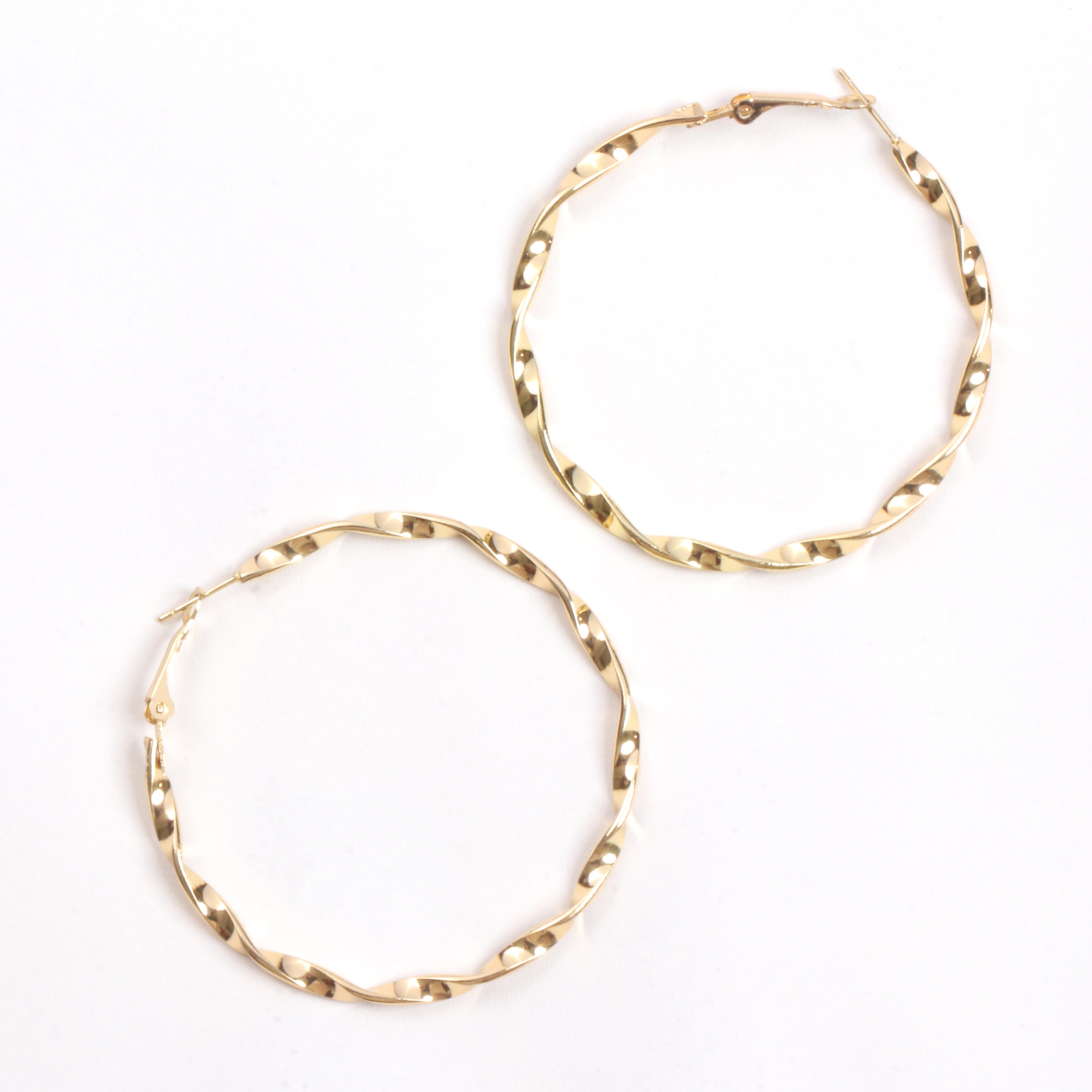 Spiral Gleam Hoop Earrings