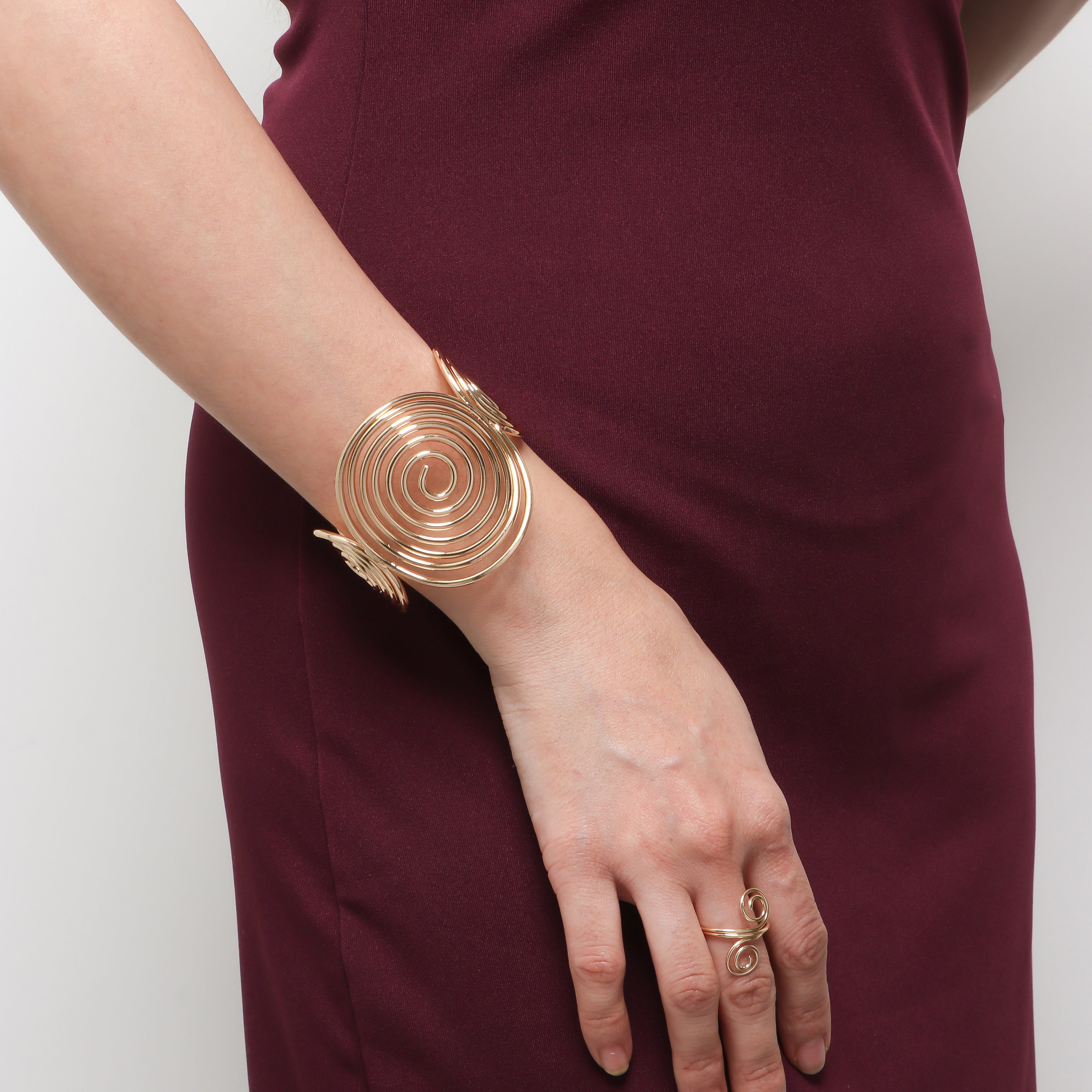 Golden Spiral Statement Hand Cuff