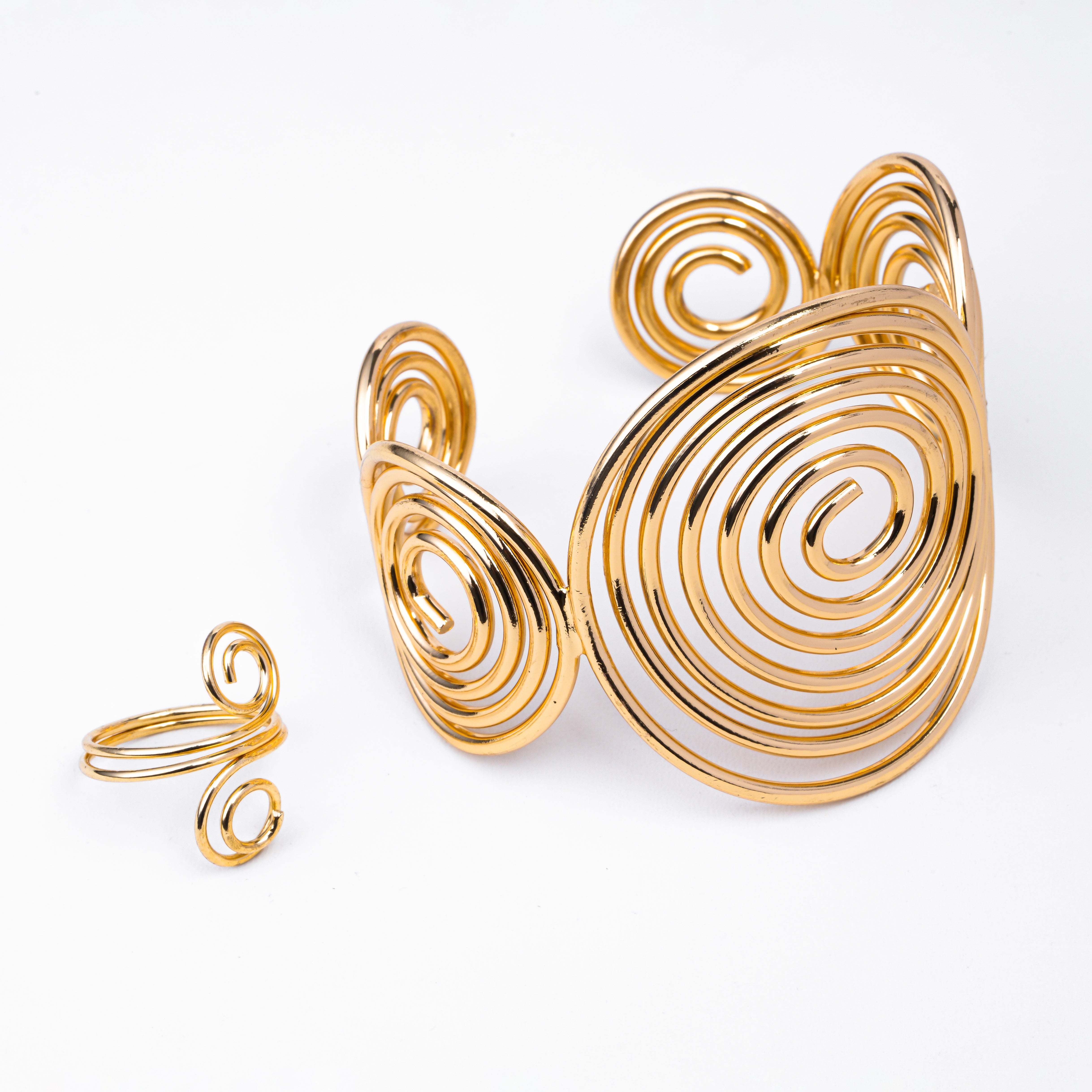 Golden Spiral Statement Hand Cuff